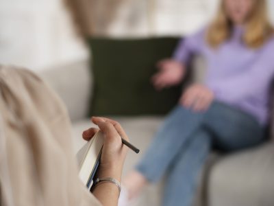 Mujer en sesión de psicología